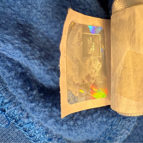 The North Face Blue Pullover Hoodie Men’s Medium Logo Sweatshirt Fall Winter - Picture 12 of 13